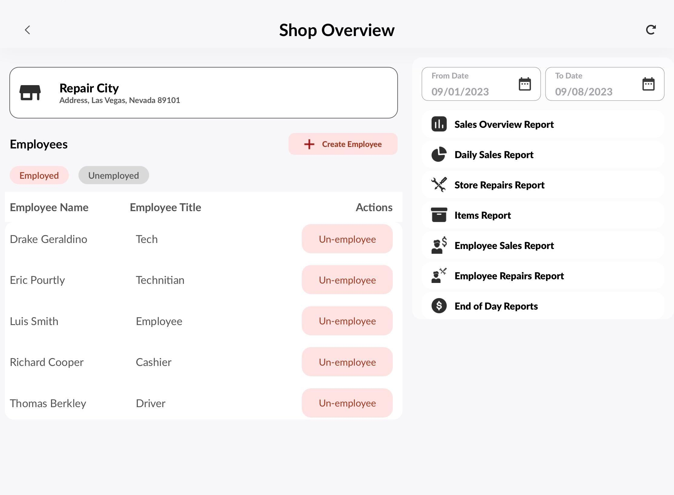 screenshot of Repair Spots
